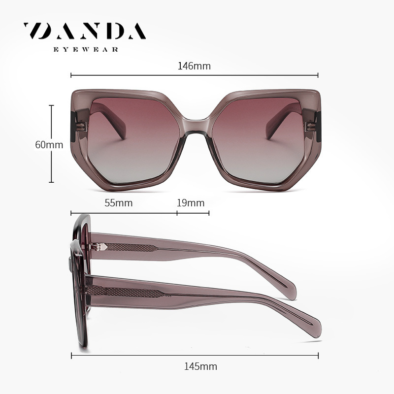 Nuevas gafas de sol polarizadas con personalidad europea y americana S26125 Gafas de sol de hoja de estiramiento facial de moda Gafas de alta gama con montura completa