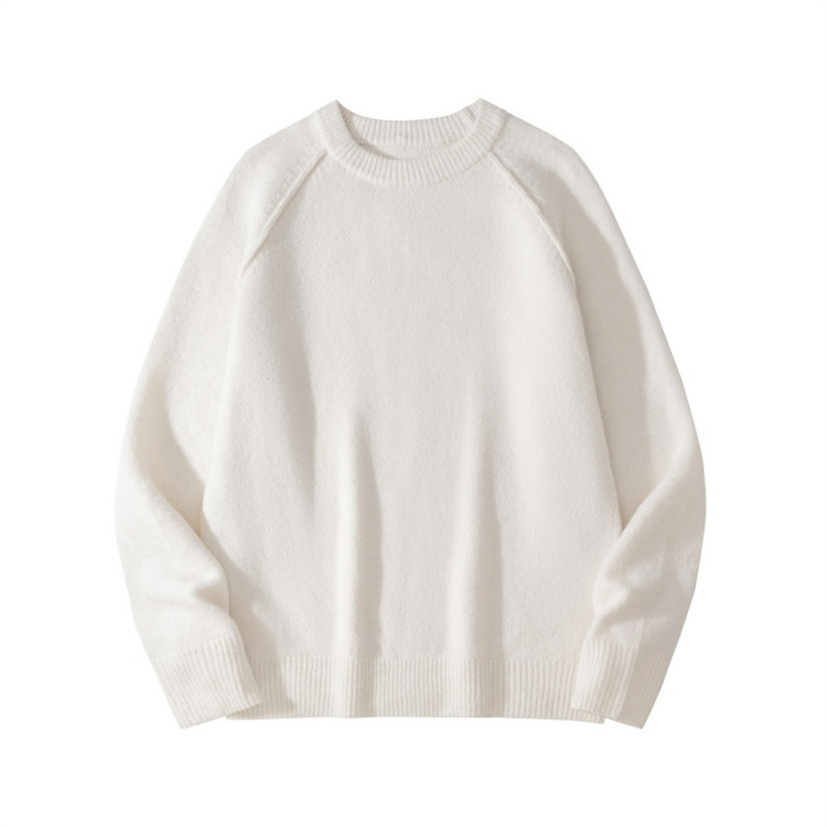 Pull en tricot minimaliste pour homme - Pull ras du cou à manches raglan pour un look décontracté et hivernal. Tendances mode_voghion.com