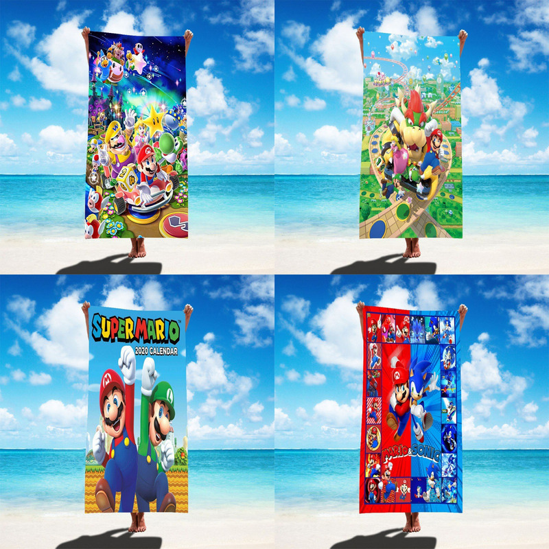 New Cross-Border Foreign Trade Swimming Towel, Mario Print Microfiber Beach Towel, Bath Towel, Custom-Made According to Your Design New Cross-Border Foreign Trade Swimming Towel, Mario Print Microfiber Beach Towel, Bath Towel, Custom-Made According to Your Design