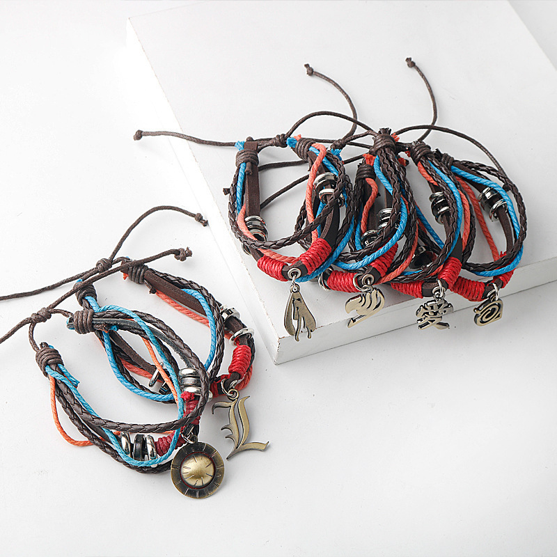 Animation Peripheral Dead Notes L One Piece Naruto Fairy Tail Woven Rope Retro Bracelet Hanging Ornaments