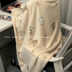 ins办公室午睡毯夏天女生凉感盖腿披肩空调毯沙发午休毛毯小视泡
