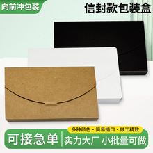 牛皮纸明信片包装盒信封钢化膜手机壳包装盒空白黑卡一片式收纳盒