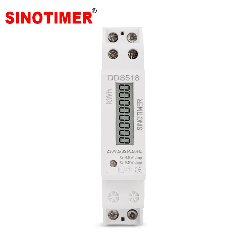 DDS518 Smart Home Digital 1P Electric Meter 220V Track Single-Phase Electronic Energy Meter CE Certified