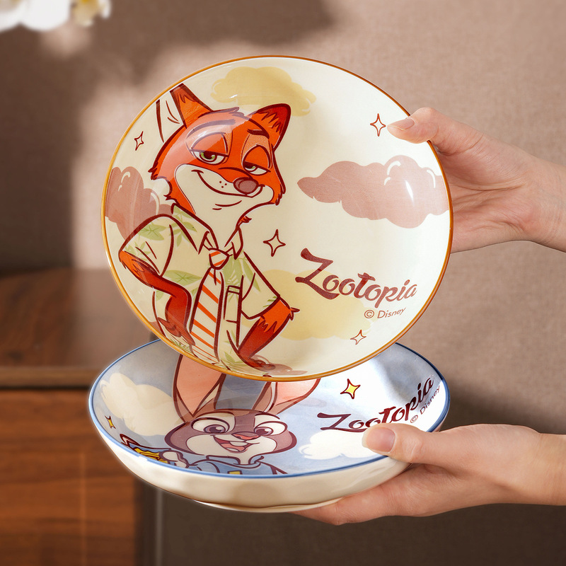 【Disney】Zootopia Dinnerware Set 2026 Cute Ceramic Bowls and Plates Children's Day