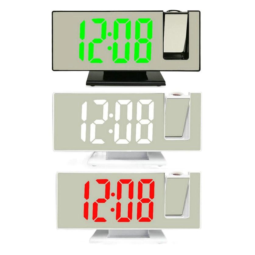 Проекционный будильник трансграничный простой Настольный светодиодный Многофункциональный цифровой часы студенческий творческий светодиодный зеркальный электронный будильник