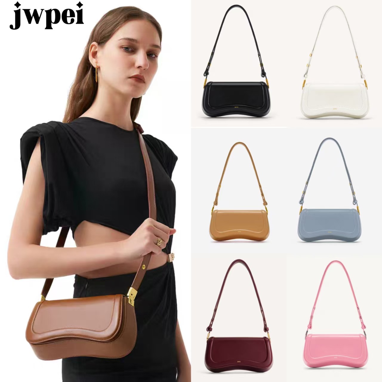 JW PEI Pudding Bag kiçik çiyin çantası, qara