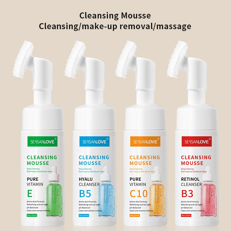 Amino Acid SERSANLOVE Cleansing foam Facial Cleanser Moisturizing, Rejuvenating, Makeup Removing Mousse Bubble_voghion.com