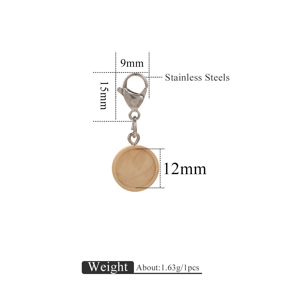 Base de madera redonda + ojo de oveja + anillo abierto + 15 joyería de joyería de llavero de joyería de joyería