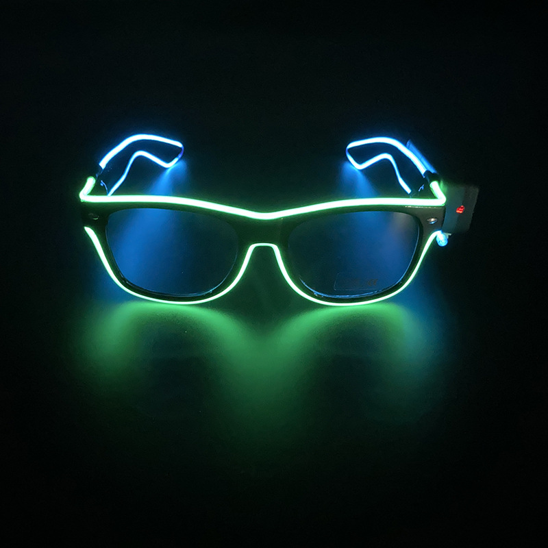 Nuevo comercio exterior de dos colores el juguete fluorescente LED inalámbrico gafas luminosas noche discoteca baile atmósfera accesorios selección multicolor