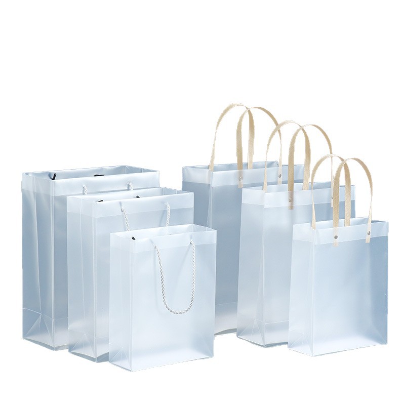 Bolsa de mano transparente de PVC, bolsa de regalo de plástico esmerilado de PP, bolsa de regalo para cumpleaños, boda, dulces, embalaje, regalo de Año Nuevo.
