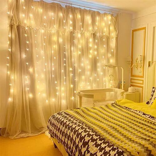 Factory Direct Selling LED Copper Wire Curtain Lamp USB Eight Function Remote Control Waterproof Copper Wire Colorful Light String Christmas Decorative Lamp