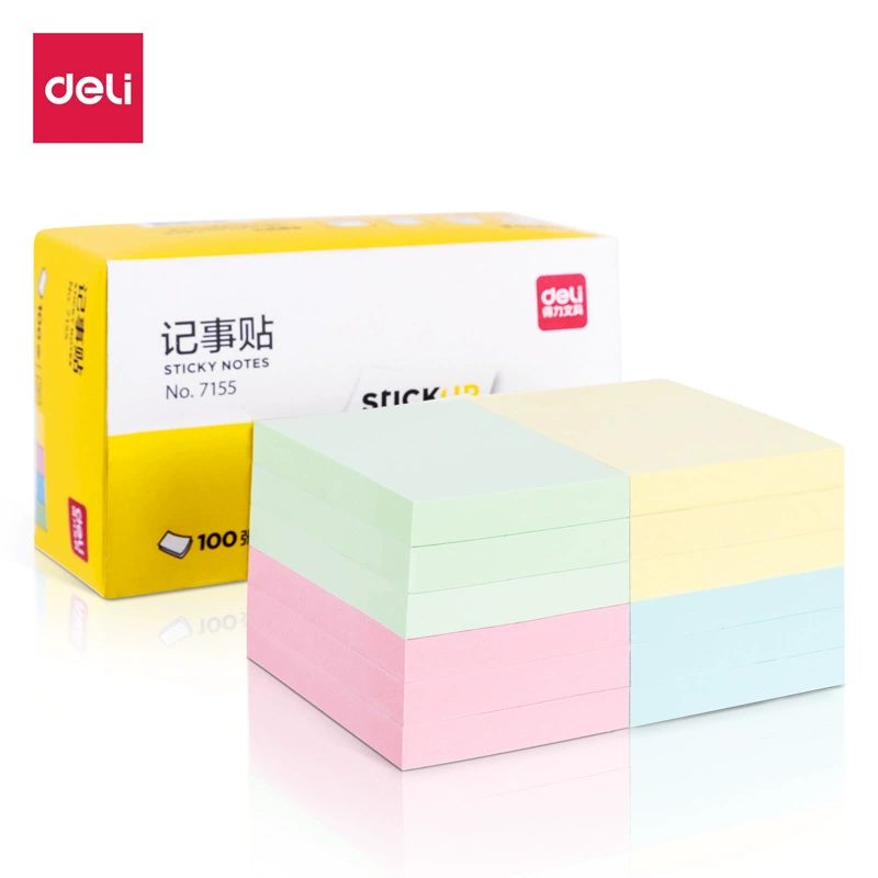 Цветной блокнот (Deli) 7155/7156/7157/7730 — разноцветный, разная размерность (76×51–76×101 мм)