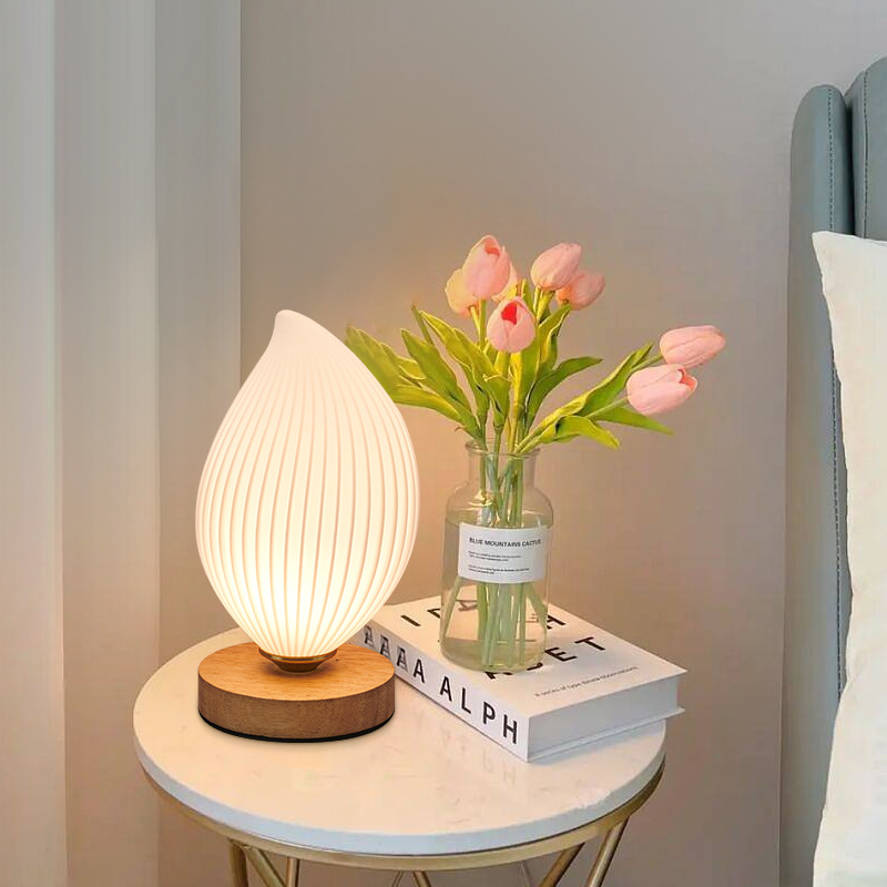 Daguanyuan lámpara de mesa simple lámpara de noche dormitorio de alta gama lámpara de ambiente romántico luz nocturna enchufable para dormir 485L image 5