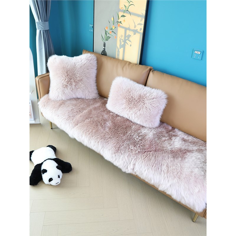 Zhenpi Pure Wool Sofa Cushion Australian Sheepskin Seat Pad Winter Thickened Fur (Wool pad) - 40120cm-rectangle-natural-white-australian-sheepskin