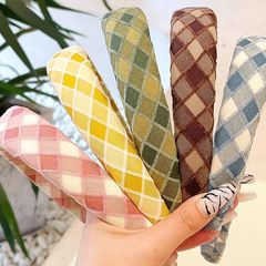 2023年新款氣質優雅格子發箍女外出百搭發卡頭箍高級感高顱頂髮飾