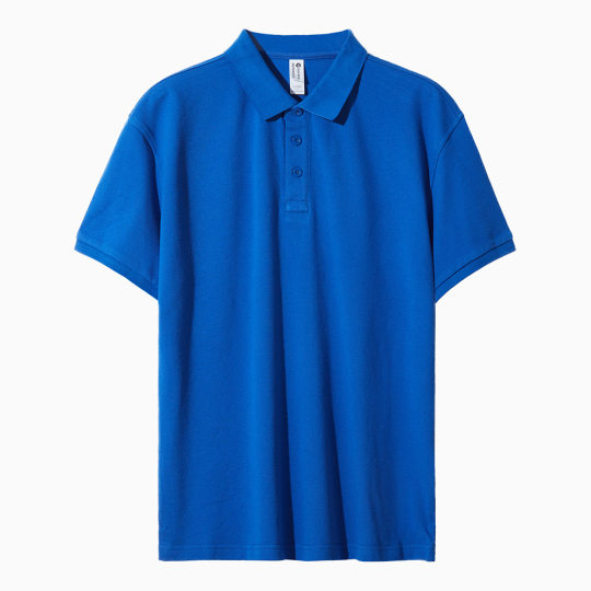 New Summer 220g Combed Cotton Bead Lapel Short Sleeve Polo Shirt Men's Work Clothes Logo Printing Custom