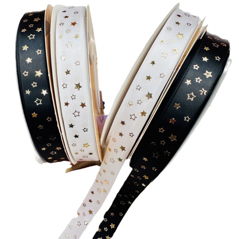 1.6cm transfronterizo estampado en caliente cinta caja de regalo DIY hecha a mano accesorios de decoración de vacaciones fábrica directa