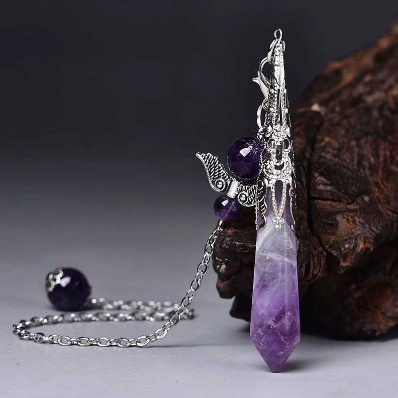 Hexagonal organic crystal pendant, accessory, Birthday gift