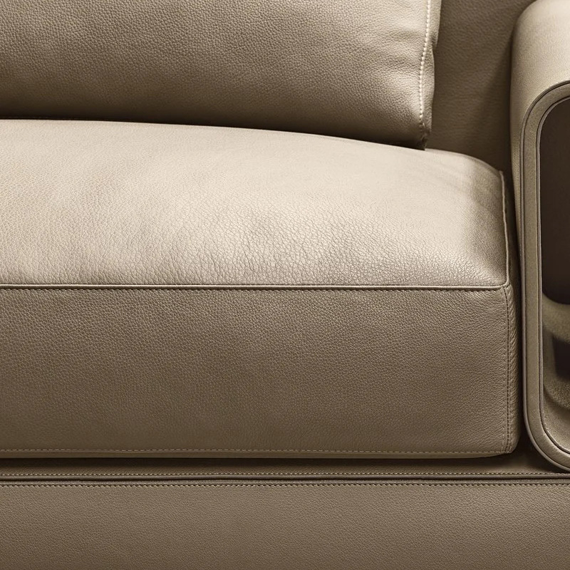 Villa minimalista italiana sofá de cuero gran apartamento sala de estar muebles simple sofá de tres plazas sofá de fila recta combinación