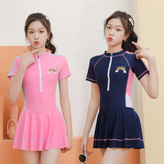 Direct Sales Manufacturer of Girls' Swimwear Polyester One-piece Fashion Student Vacation Hot Spring Stylish Korean Version Children's Swimwear