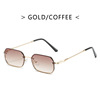 Brand marine metal square fashionable sunglasses, internet celebrity, European style