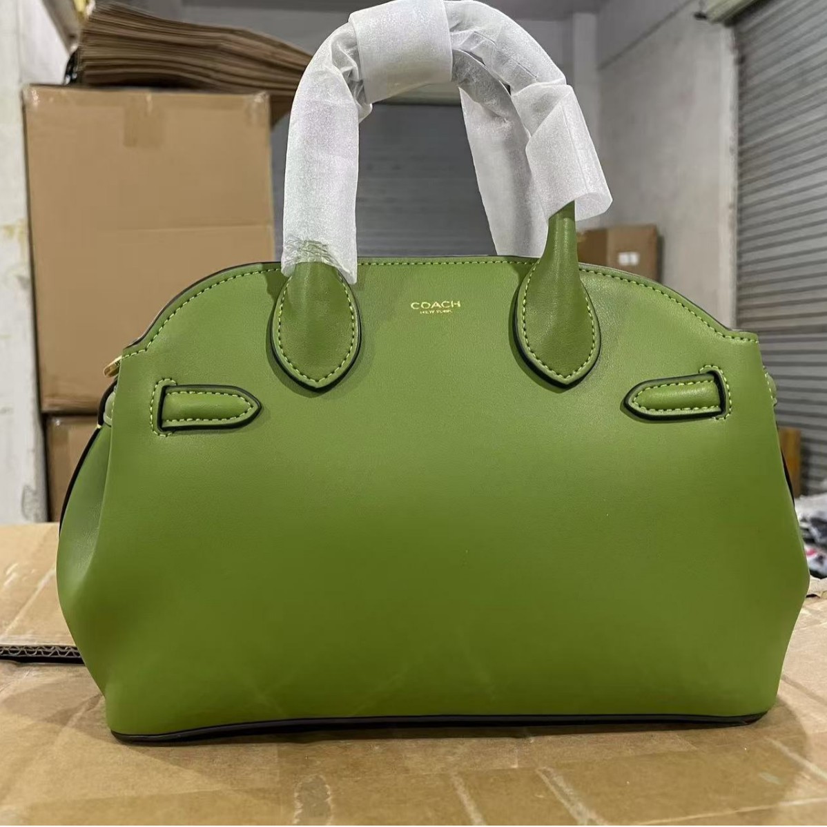 蔻家奥莱版EMPIRE CARRYALL手提保龄球包 女士复古通勤单肩斜挎包