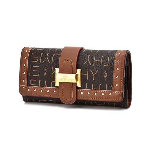 Manufacturer 2024 New Women's Wallet Multifunctional Retro Coin Purse Long Alphabet Mobile Phone Bag Women One Piece Dropshipping