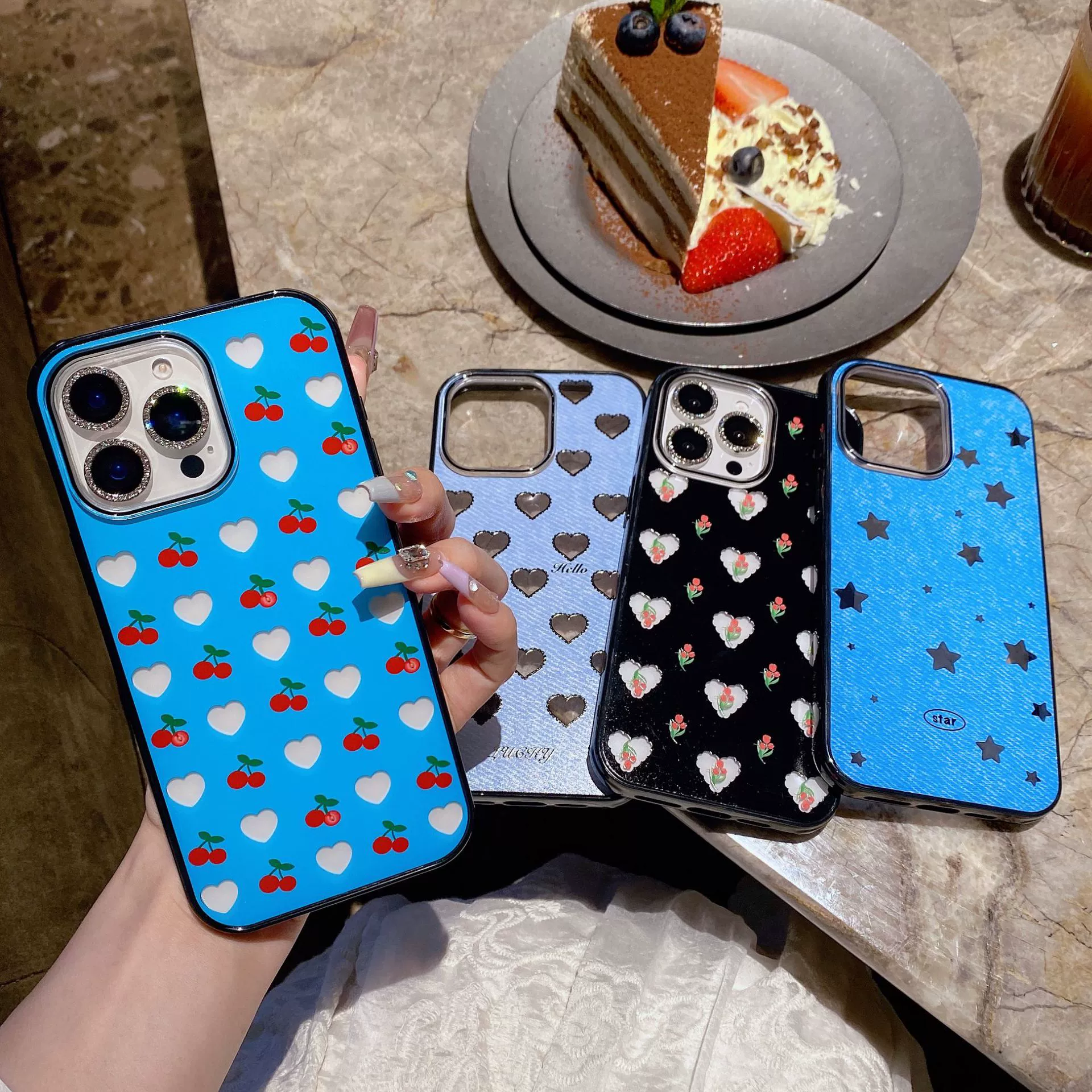 Новая воздушная оболочка Юань с четырьмя углами против падения звезды цветы вишни серии подходит для iP16promax противоударная оболочка 15/14