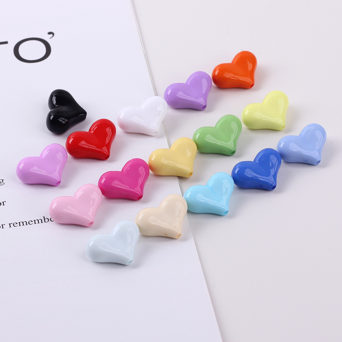 2g Weight Beads Jewelry Making Type DIY Ornament Accessories Classification 1 Piece Quantity Acrylic Material Heart Shape Pattern All Seasons Season Sweet, Simple Style Style 1 Piece Acrylic Heart Shape Beads DIY Ornament Accessories 无