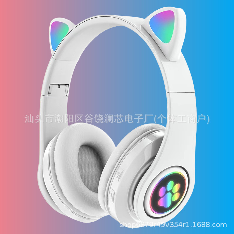 2025 cross-border new B39M cat ear bluetooth headset new luminous cat ear headset wireless headset manufacturers