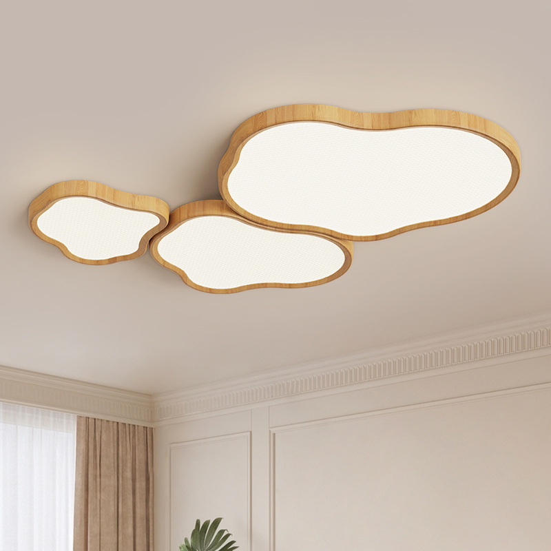 Lámpara de techo de sala de estar de estilo antiguo, protección ocular de dormitorio de espectro completo, lámpara de habitación de niños, nube de nogal, nueva lámpara de salón chino