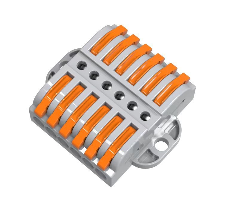 El divisor de cable del conector rápido tiene orejas para facilitar la fijación de cables duros blandos, terminales universales, dos en dos y dos en cobre puro