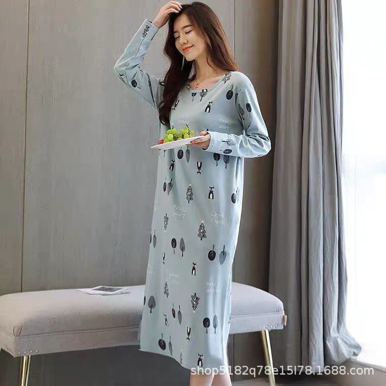 长袖睡裙详情图