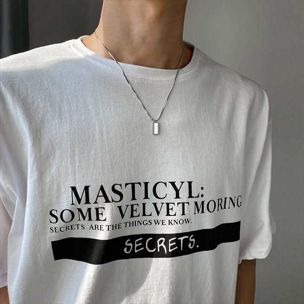 Silver brand necklace hip-hop style