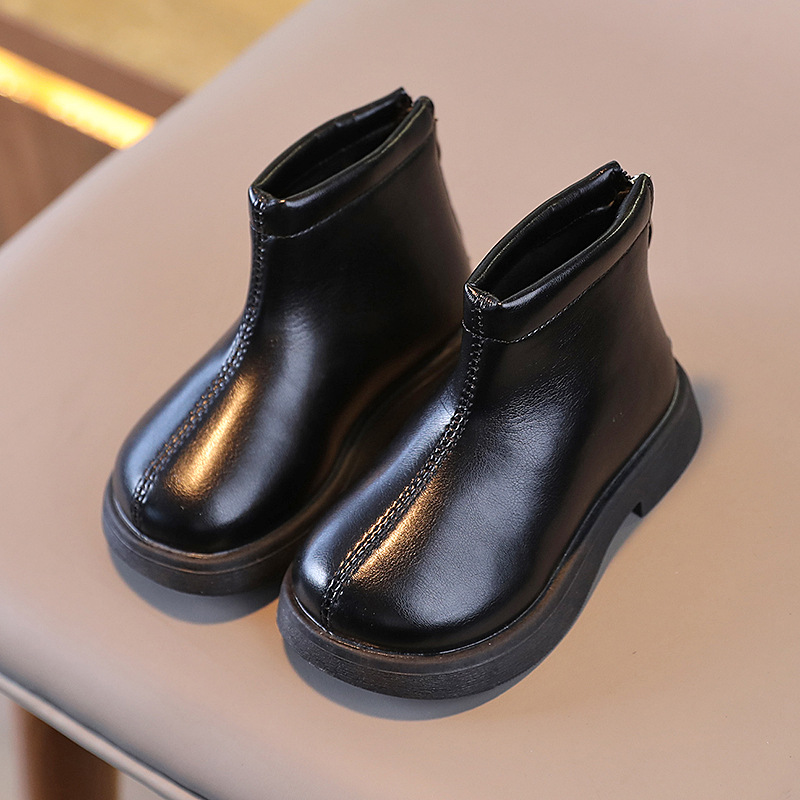 Bottes Martin pour garçons, automne-hiver 2024, nouvelles bottes basses en cuir à semelle souple de style britannique pour filles, tendance pour les petites et_voghion.com