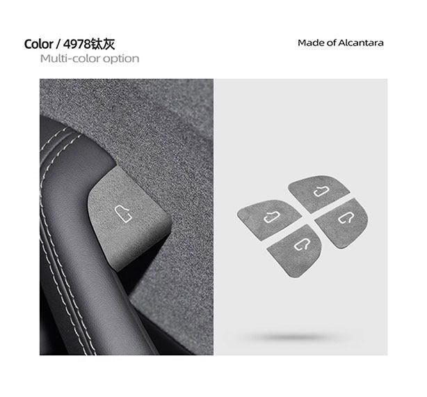 Cross-Border Preferred Choice: Tesla Model 3/Yl Car Door Switch Reminder Stickers, Suede Night Glow Interior Modification