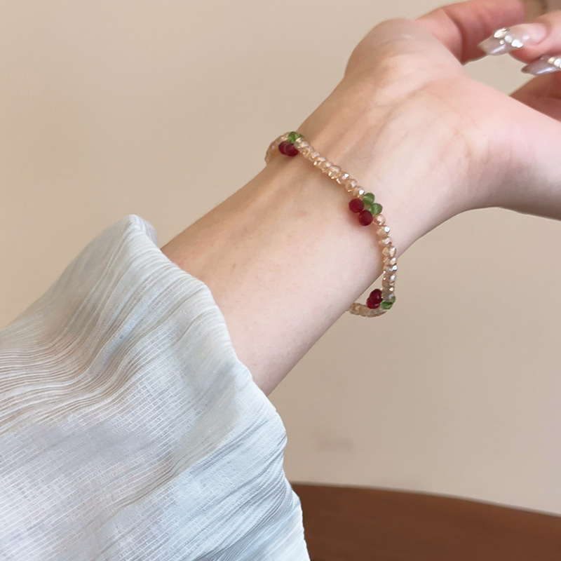 Cute Sweet Cherry Artificial Crystal Seed Bead Beaded Chain Beaded Bracelets Wholesale display picture 10