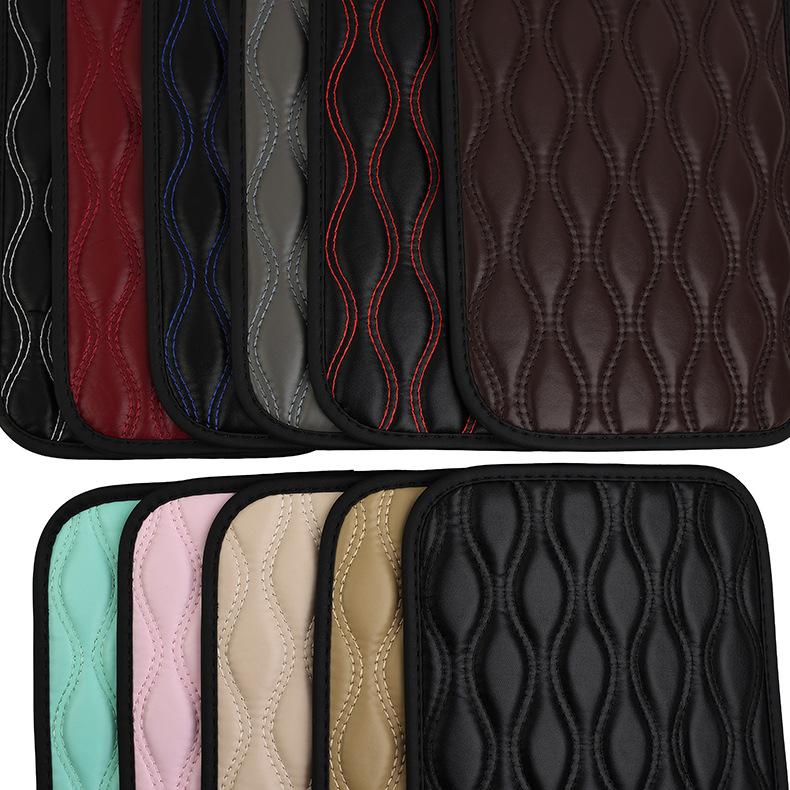 Car Armrest Box Pad PU Leather Bubble Armrest