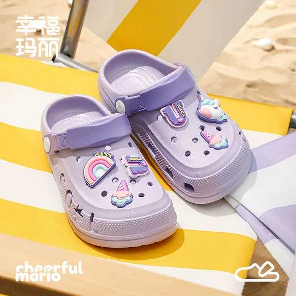 Happy Mary's New Summer Cartoon Children's Clogs Eva Non-Slip Soft Sandals DIY Beach Sandals