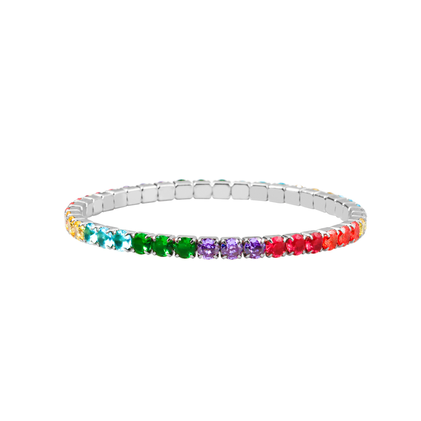 1 Piece Quantity Shiny Geometric 304 Stainless Steel Zircon Tennis Bracelet In Bulk
