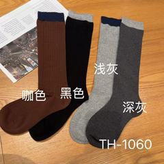 袜子女秋冬季拼色条纹显瘦配色长袜女高筒女袜撞色棉袜女诸暨袜业