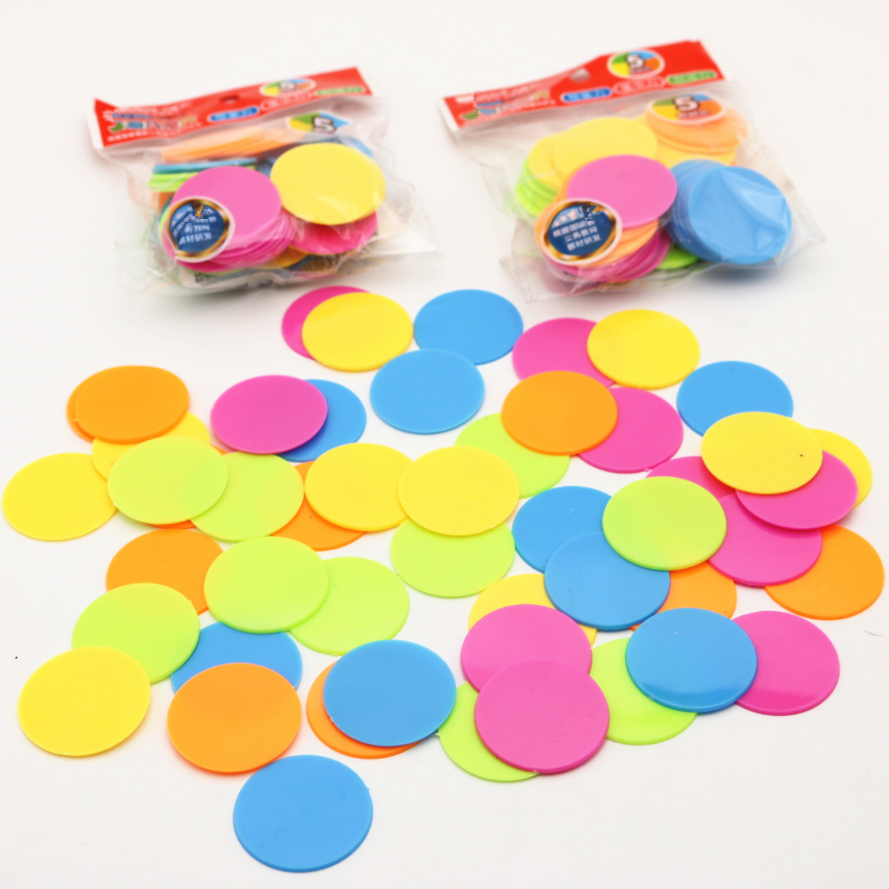 Wholesale Art Color Circle 866 Geometry Film Set Mathematics Teaching Aids Model 5 Colors 50 Plastic Circles