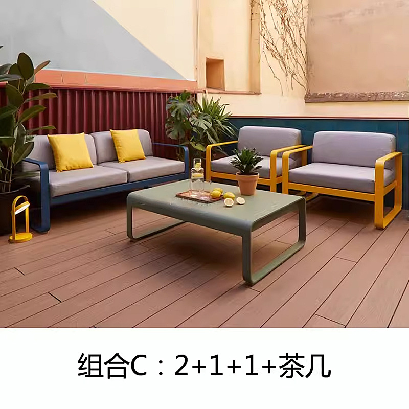 Sofá al aire libre patio al aire libre solárium jardín simple balcón interior y exterior impermeable protector solar muebles de aleación de aluminio