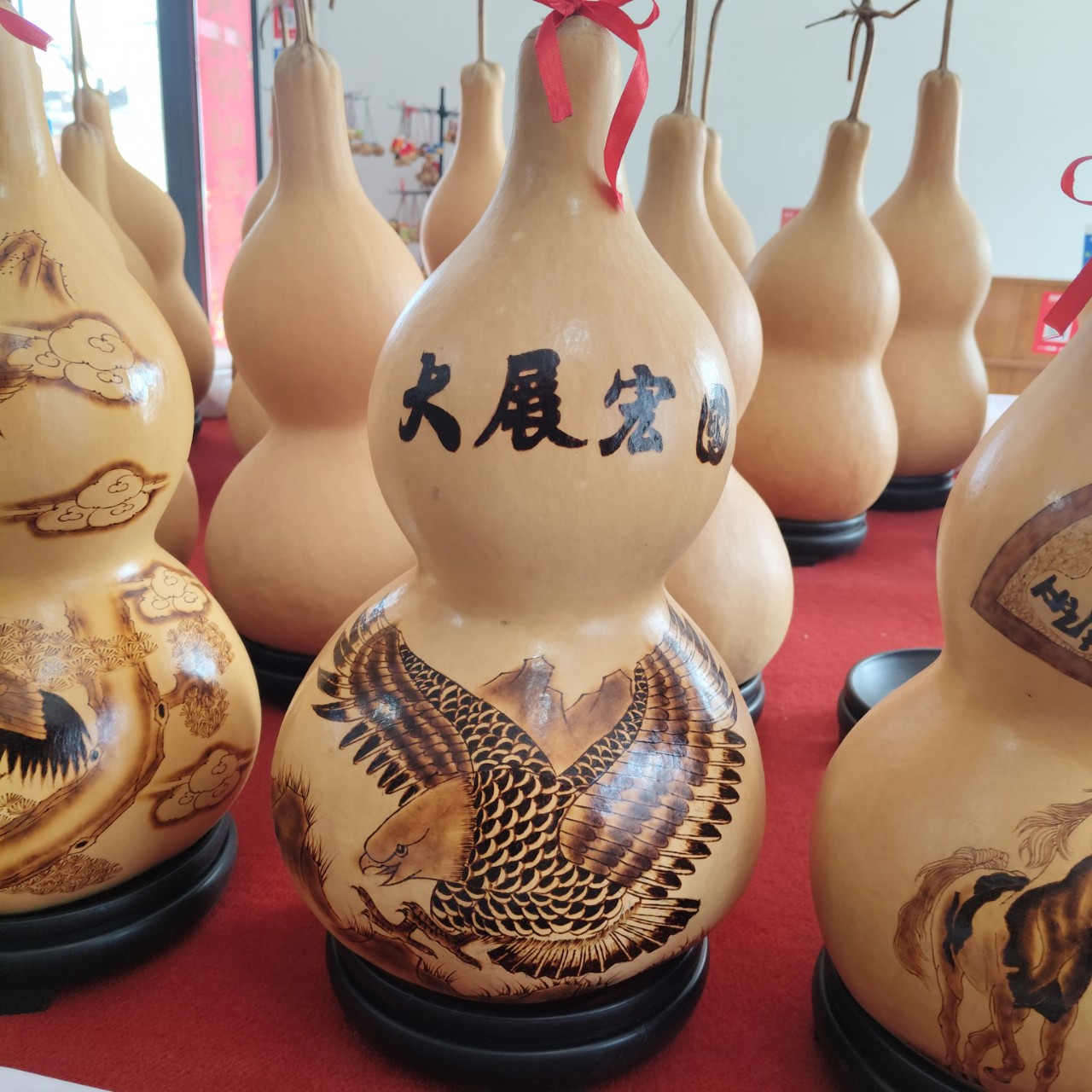 葫芦摆件乔迁开业装饰品礼物手工烙画葫芦大葫芦摆件