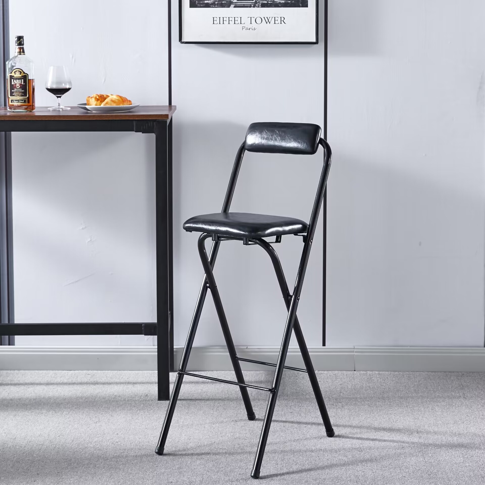 Fábrica directa portátil silla de bar plegable silla de recepción taburete alto puente silla de pesca silla de comedor de respaldo casual bar image 13