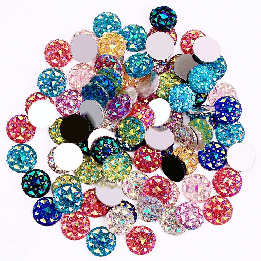10 мм разноцветные круглые алмазные патчи из смолы с эффектом "детское дыхание" для декора ногтей, браслетов и украшений своими руками