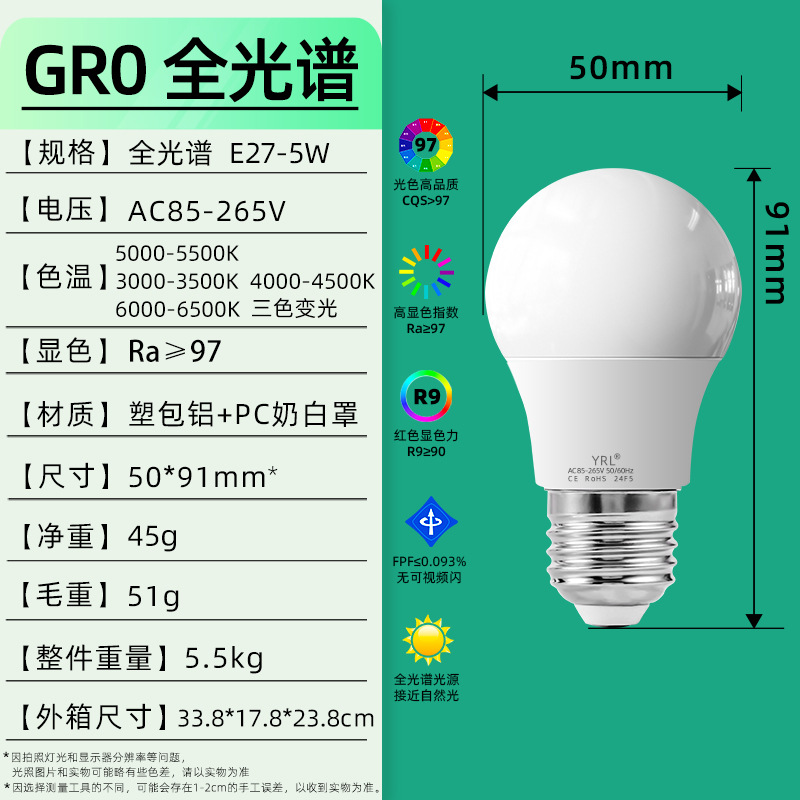 Mayorista transfronteriza e27 bombillas de tornillo LED lámpara de lámpara doméstica lámpara de escritorio para estudiantes especiales de protección de ojos de amplio espectro LED
