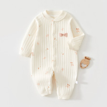 婴幼儿衣服春秋冬款三层保暖夹棉外出家居服宝宝内搭爬服安阳童装