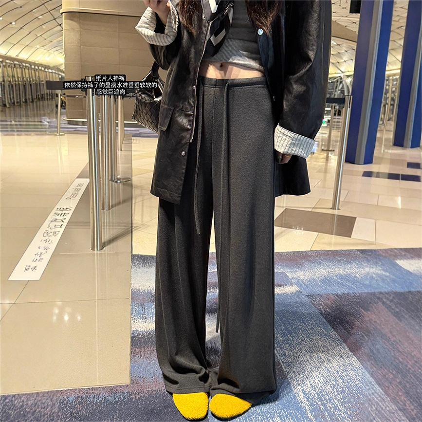 私服推荐2025秋季慵懒限定垂感裤ju显瘦纸片人绵绵慵懒裤阔腿裤女