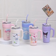 新型サンリオアイスカップステンレス高颜値大容量ビッグマックストローカップ保温カップ卸売り
